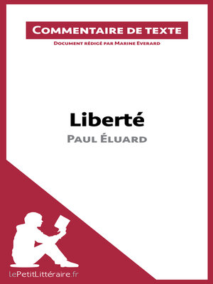 cover image of Liberté de Paul Éluard (Commentaire de texte)